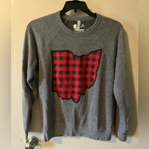 Plaid Ohio Graphic Gray Sweater